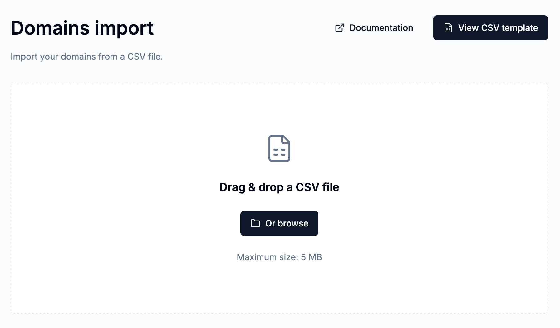 Import button