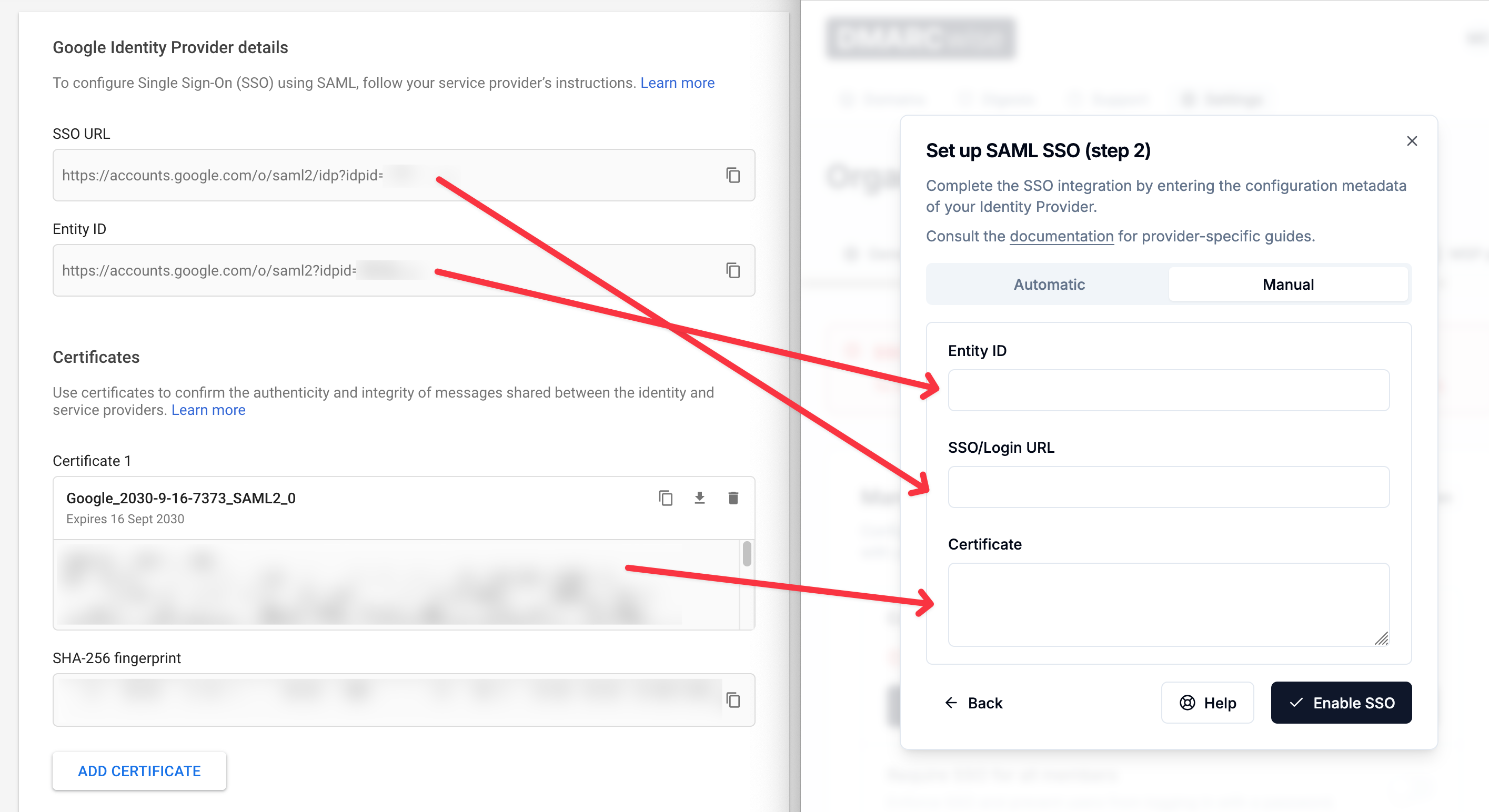 Google Workspace SAML configuration