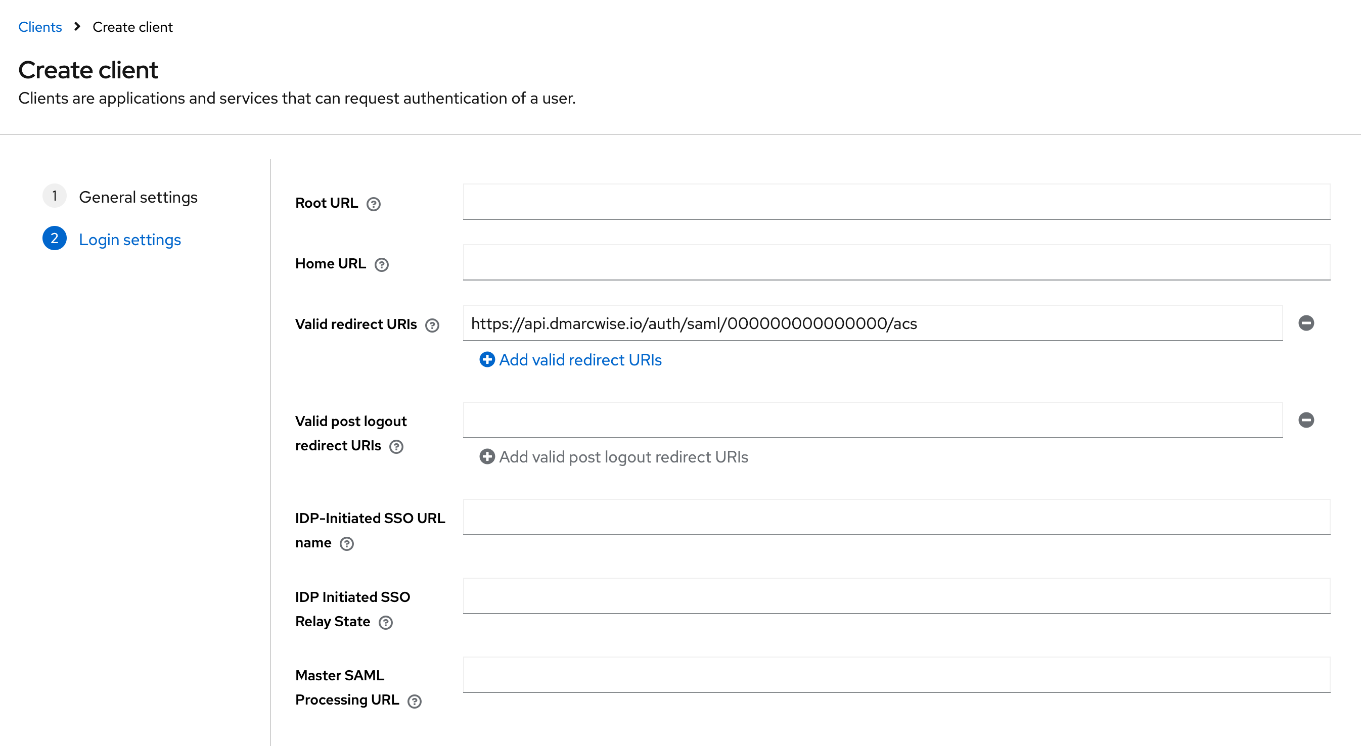Keycloak SAML configuration